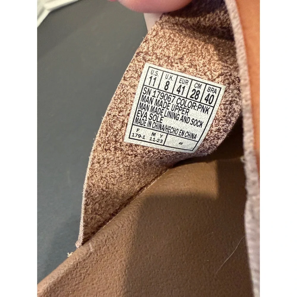 Skechers New Peach Tan Memory Foam Triple Straps 2 Adjustable Slide Sandals 11